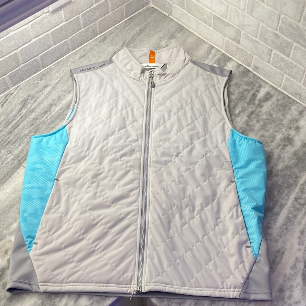 Peter Millar Light Gray Quilted Vest